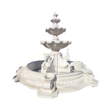 Marble horse carving fountain