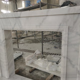 White marble mantel surround