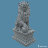 Blue limestone lion M-Lion-02